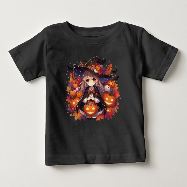 Niedliche Halloween-Hexe Baby T-shirt (Vorderseite)