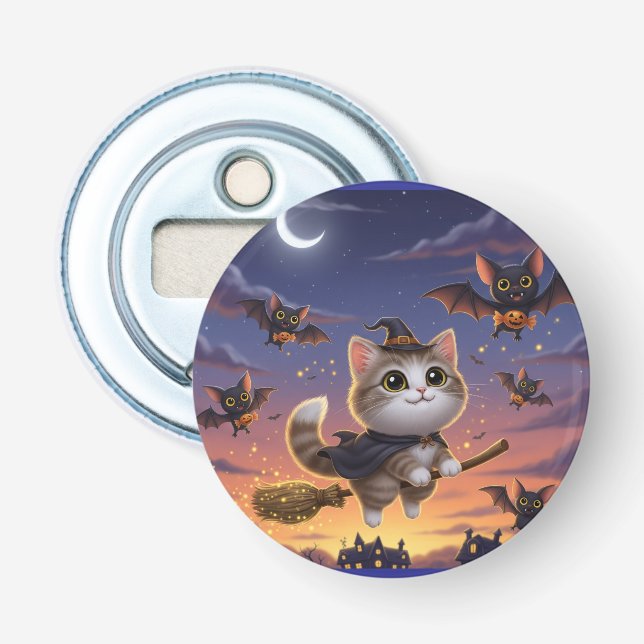 Niedliche Halloween-Hexe Flaschenöffner (Vorderseite)