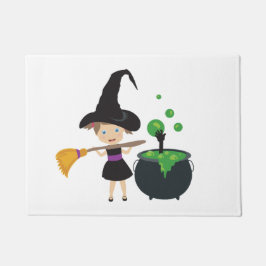Niedliche Halloween-Hexe Fußmatte