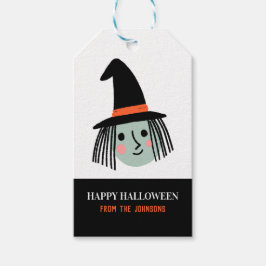 Niedliche Halloween-Hexe Geschenkanhänger