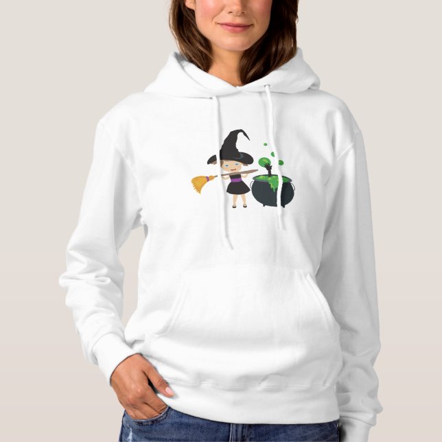 Niedliche Halloween-Hexe Hoodie (Vorderseite)
