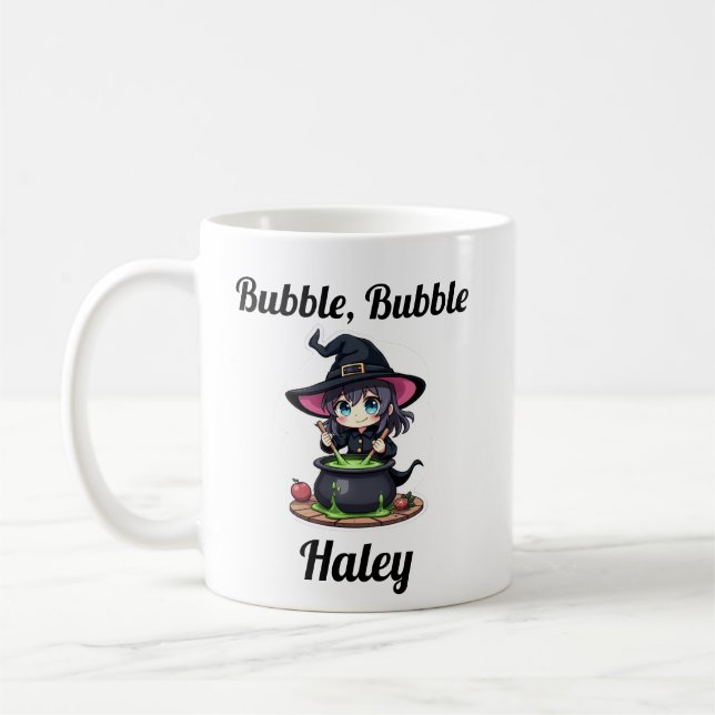 Niedliche Halloween-Hexe Kaffeetasse (Links)