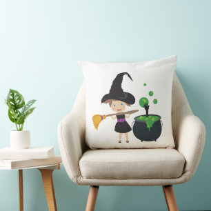 Niedliche Halloween-Hexe Kissen