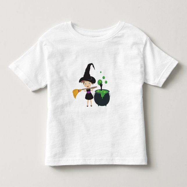 Niedliche Halloween-Hexe Kleinkind T-shirt (Vorderseite)