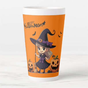Niedliche Halloween-Hexe Milchtasse