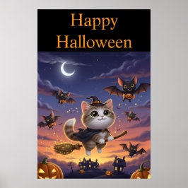 Niedliche Halloween-Hexe Poster