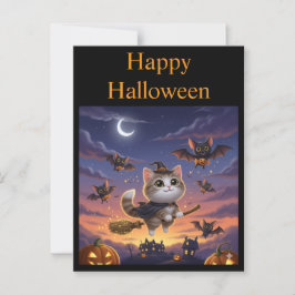 Niedliche Halloween-Hexe Postkarte