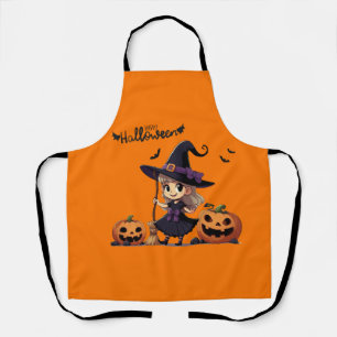 Niedliche Halloween-Hexe Schürze