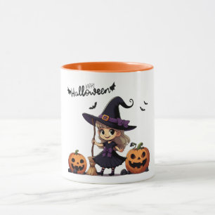 Niedliche Halloween-Hexe Tasse