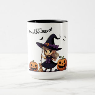Niedliche Halloween-Hexe Tasse