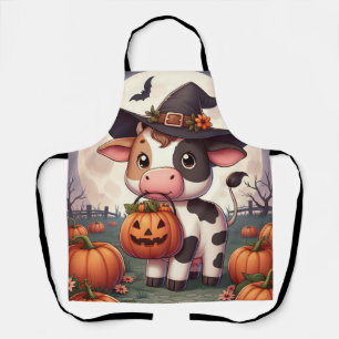 Niedliche Halloween-Hexenkuh Schürze