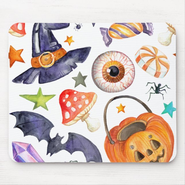 Niedliche Halloween-Illustration Mousepad (Vorne)