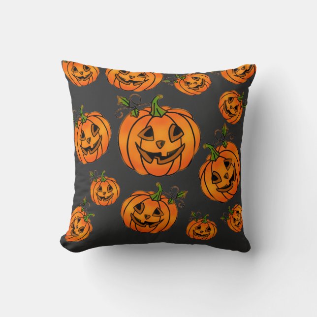 Niedliche Halloween-Jack-o-Laternen-Kürbis Kissen (Vorderseite)