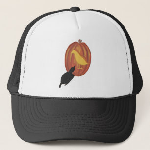 Niedliche Halloween Jack O'Lantern und Crow Truckerkappe