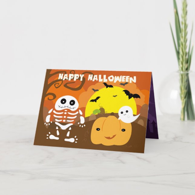 Niedliche Halloween-Karte Karte (Vorderseite)