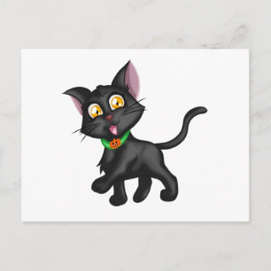 Niedliche Halloween-Katze Postkarte