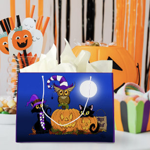 Niedliche Halloween-Katzen Große Geschenktüte
