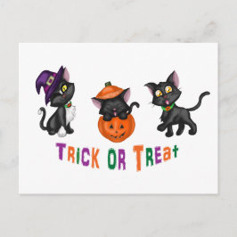 Niedliche Halloween-Katzen Postkarte