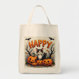 Niedliche Halloween-Katzentote-Tasche Tragetasche