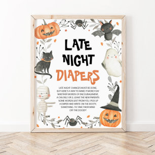Niedliche Halloween-Kinderdusche Spätabentaucher-Z Poster