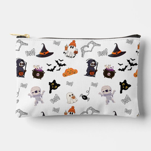 Niedliche Halloween-Kosmetiktasche Zubehörtasche (Vorderseite)