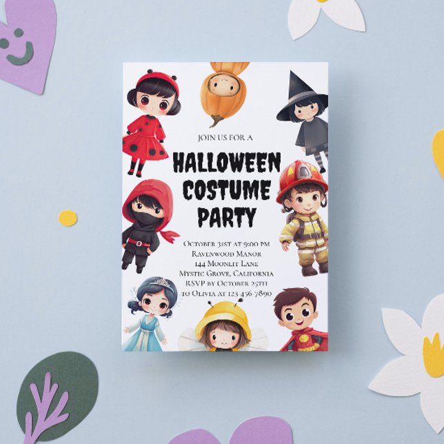 Niedliche Halloween-Kostüm-Party Einladung für Kin (Von Creator hochgeladen)