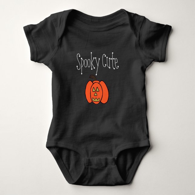 Niedliche Halloween-Kürbislaterne Baby Strampler (Vorderseite)