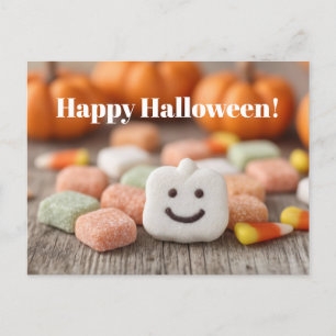 Niedliche Halloween-Leckereien-Grußkarte Postkarte