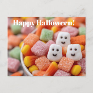 Niedliche Halloween-Leckereien-Grußkarte Postkarte