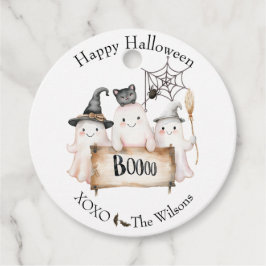 Niedliche Halloween-Liebesmarken mit Hexenhut, Pum Geschenkanhänger