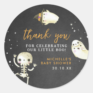 Niedliche Halloween Little Boo Baby Dusche Danke Runder Aufkleber