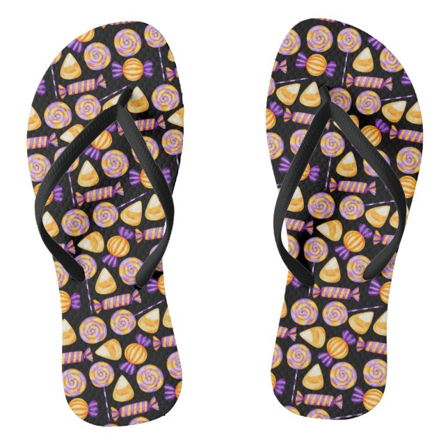 Niedliche Halloween Mais Candy Süßigkeiten Lollipo Flip Flops (Fußbett)