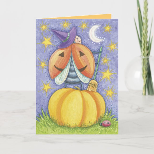 Niedliche Halloween-Marienkäfer-Karten Karte (Vorderseite)