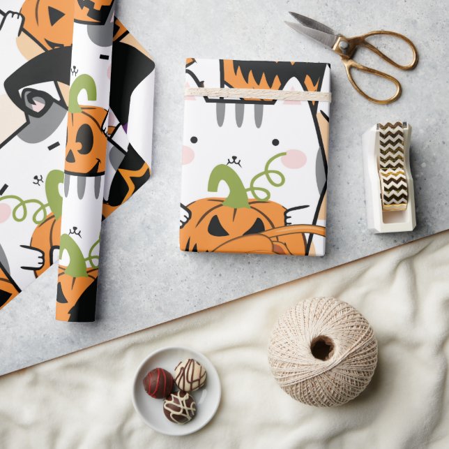 Niedliche Halloween-Monster-Geschenkwrap Geschenkpapier (Kunsthandwerk)