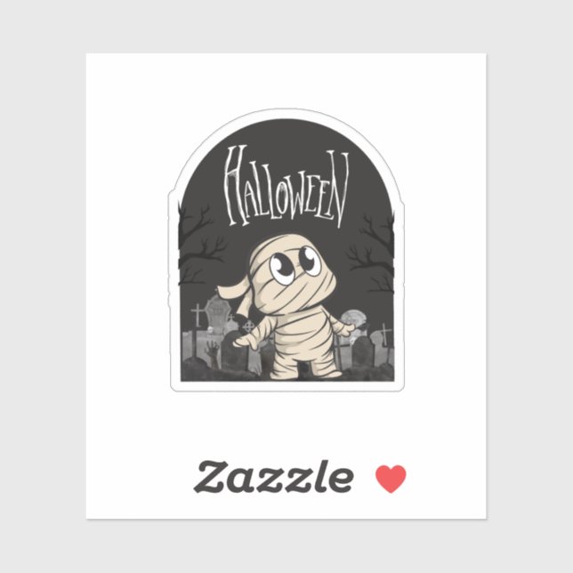 Niedliche Halloween-Mumie Aufkleber (Blatt)