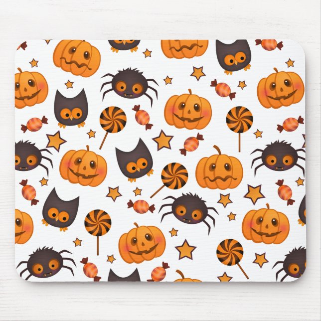 Niedliche Halloween-Musterdarstellung Mousepad (Vorne)