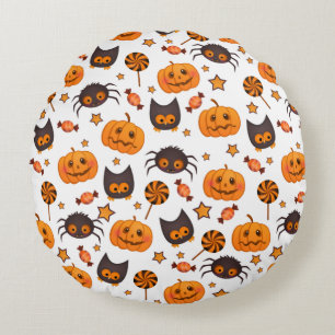 Niedliche Halloween-Musterdarstellung Rundes Kissen