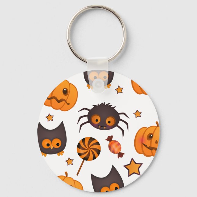 Niedliche Halloween-Musterdarstellung Schlüsselanhänger (Vorderseite)