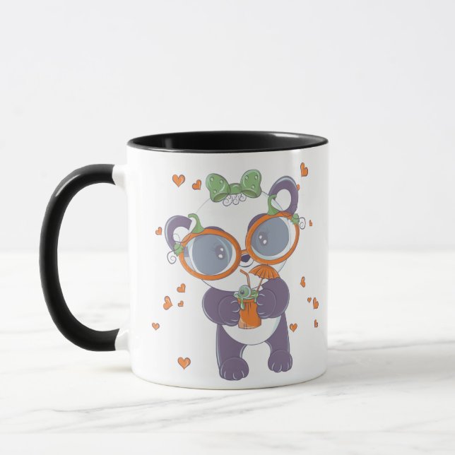 Niedliche Halloween-Panda Eyeball-Herz Halloween-T Tasse (Links)