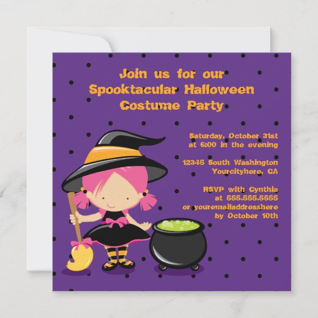 Niedliche Halloween-Party Einladung (Vorderseite)