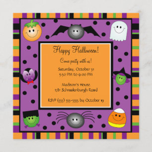 Niedliche Halloween-Party-Einladung für Kinder Einladung