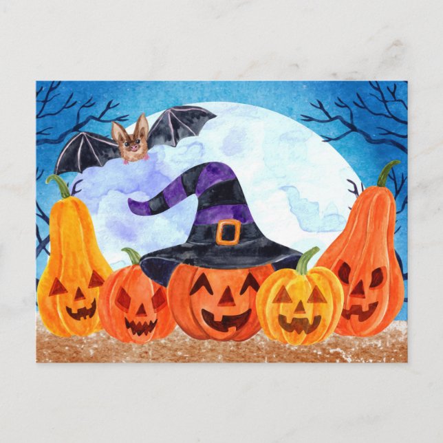Niedliche Halloween Postkarte (Vorderseite)