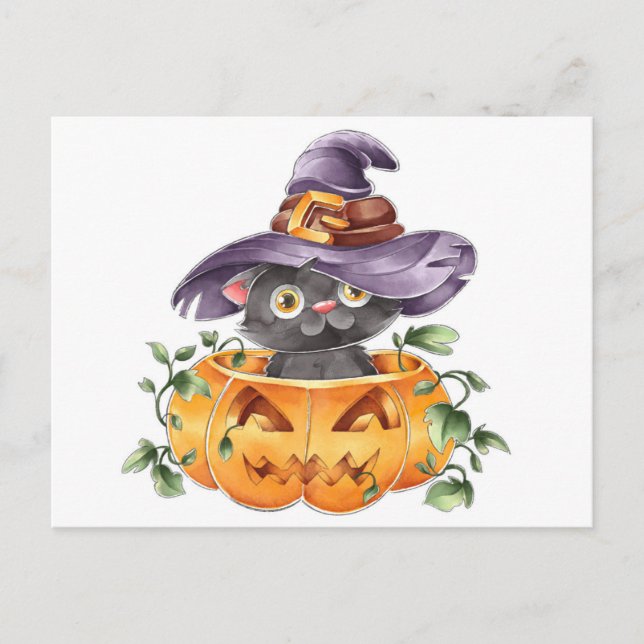 Niedliche Halloween Postkarte (Vorderseite)