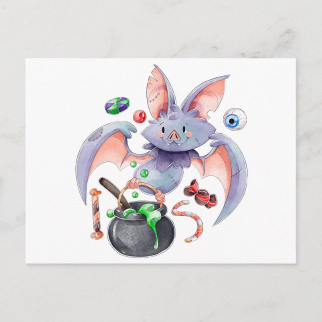Niedliche Halloween Postkarte (Vorderseite)