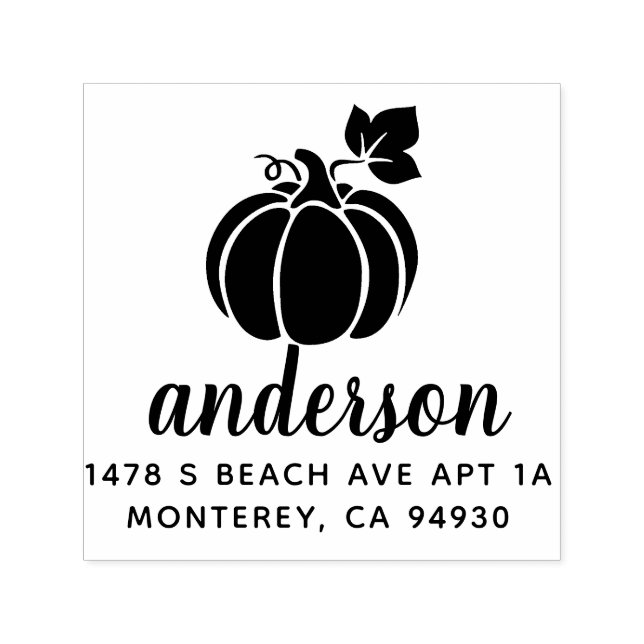 Niedliche Halloween Pumpkin Fall-Adresse Permastempel (Design)