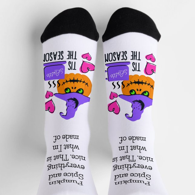 Niedliche Halloween Pumpkin Gewürzsaison Socken (Oben)