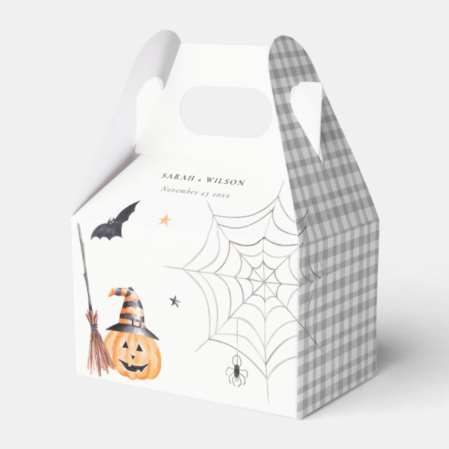 Niedliche Halloween Pumpkin Spiderweb Spooky Weddi Geschenkschachtel (Vorderseite)