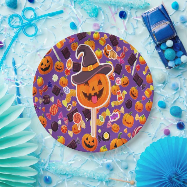 Niedliche Halloween Pumpkins Pappteller (Party)