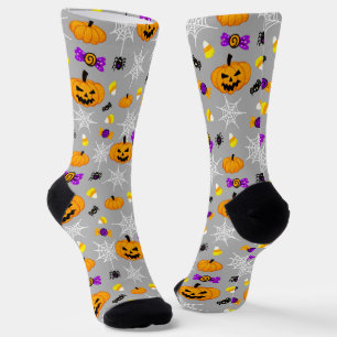Niedliche Halloween Pumpkins und Spiders Pattern G Socken