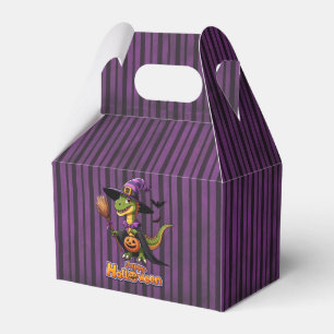Niedliche Halloween Raptor/Dinosaurier Hexe Geschenkschachtel
